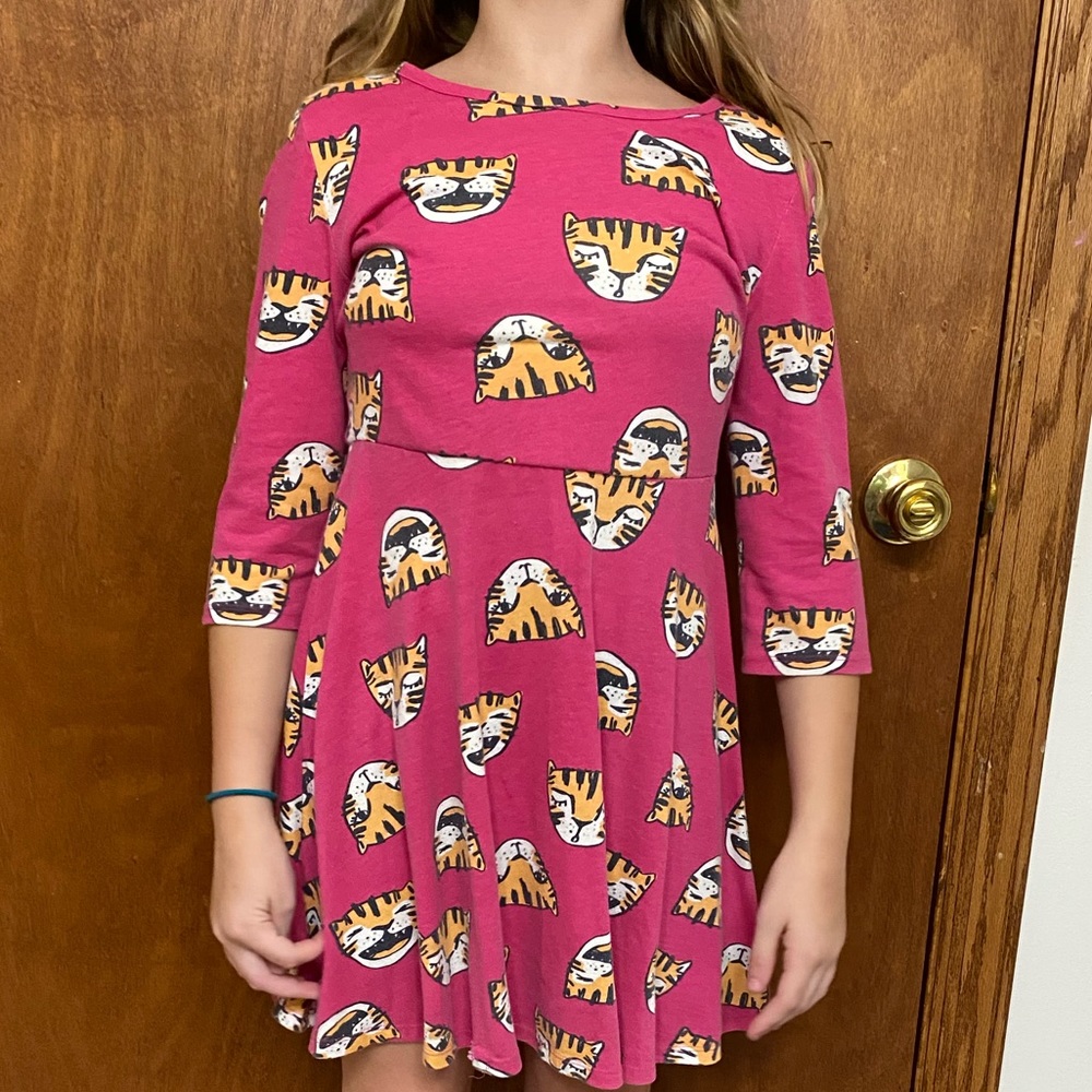 CAT & JACK tiger dress pink and orange
